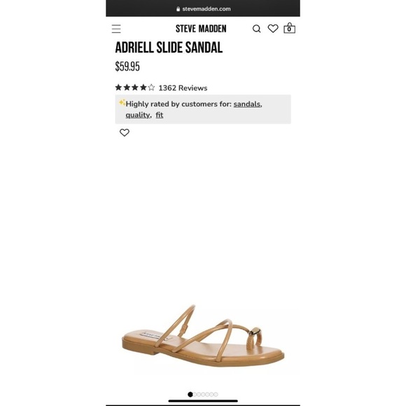 STEVE MADDEN Adriell Strappy Slide Sandal w/ Gold Toe Ring Accent 8 US Blue - Picture 8 of 10